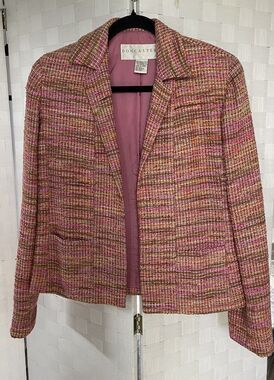 Doncaster Women’s Vintage Size 4 Woven Silk Pint Multicolor Blazer Jacket